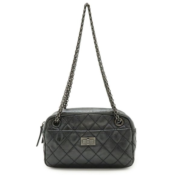 CHANEL Gray Leather Shoulder Bag - Picture 1 of 10